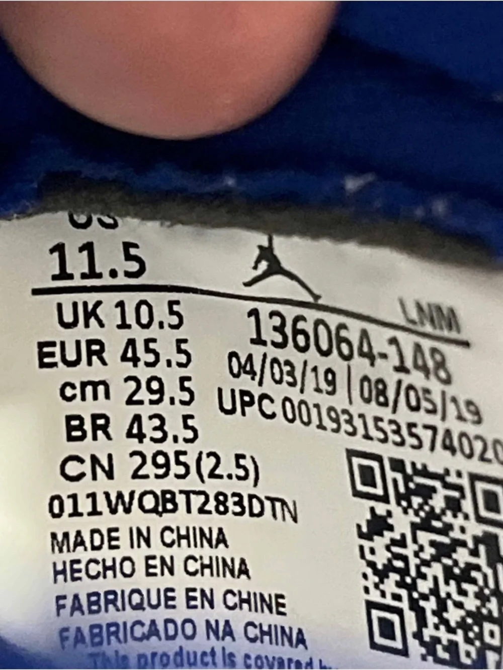 Nike Air Jordan 3 Retro Knicks 2019 136064-148 White Orange Blue Size 11.5 NY